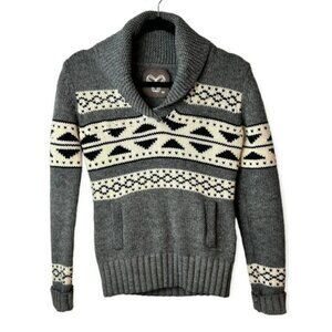 TNA Lambswool Pullover  Grey Knit Sweater
